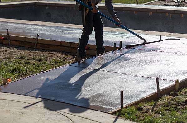 Concrete pour and finished slab work